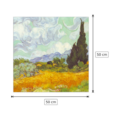 Cornfield with Cyprusses - Van Gogh Vincent - cm 50x50 - Pannello in MDF