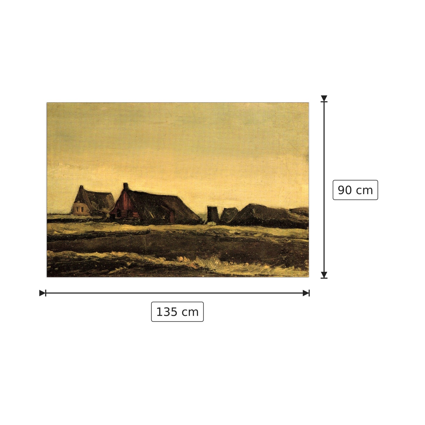 Cottages - Van Gogh Vincent - cm 135x90 - Pannello in MDF