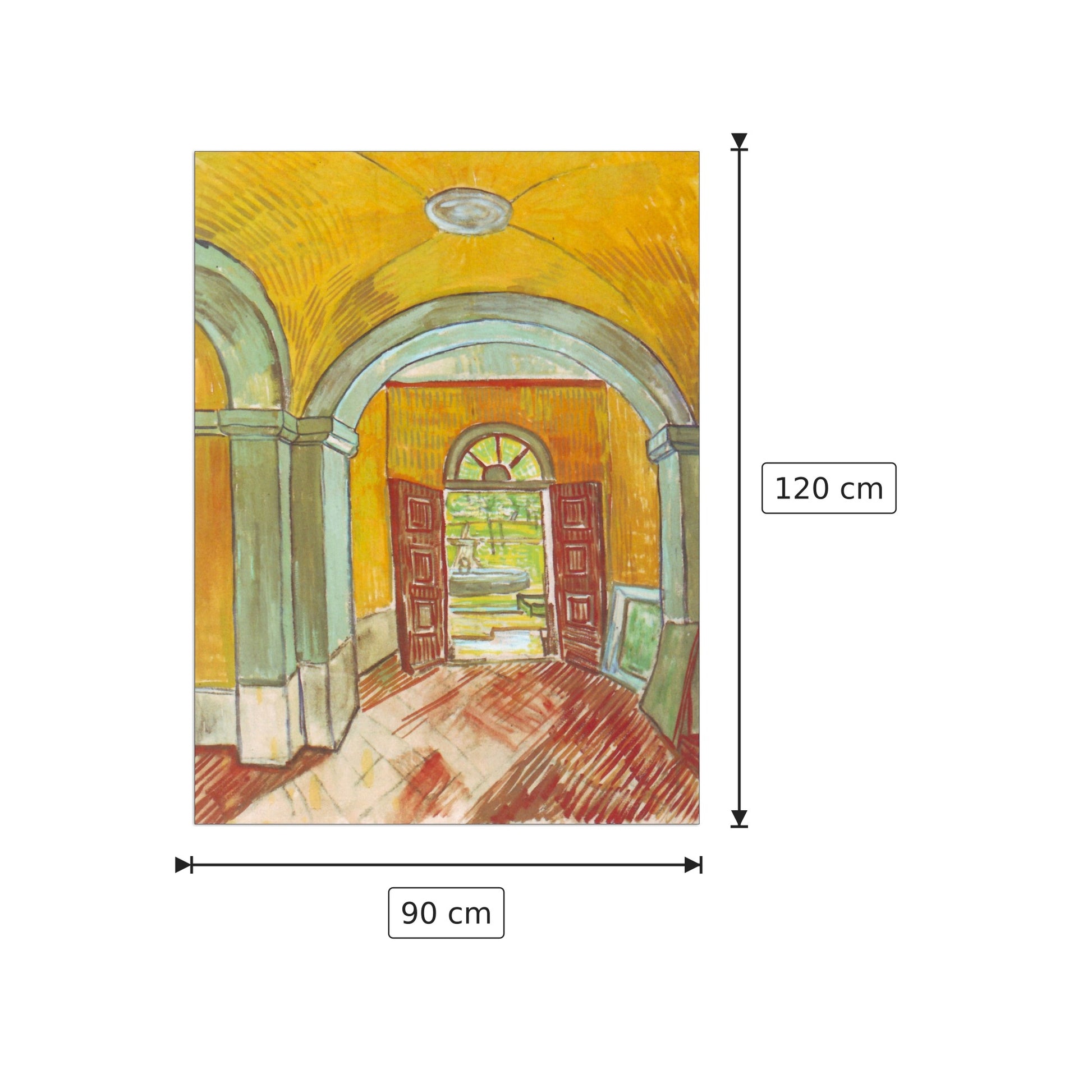 Entrance to the Hospital - Van Gogh Vincent - cm 90x120 - Pannello in MDF