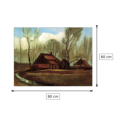 Farmhouses Among Trees - Van Gogh Vincent - cm 80x60 - Pannello in MDF