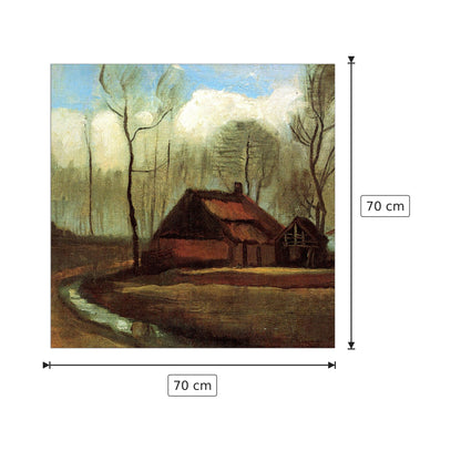 Farmhouses Among Trees - Van Gogh Vincent - cm 70x70 - Pannello in MDF