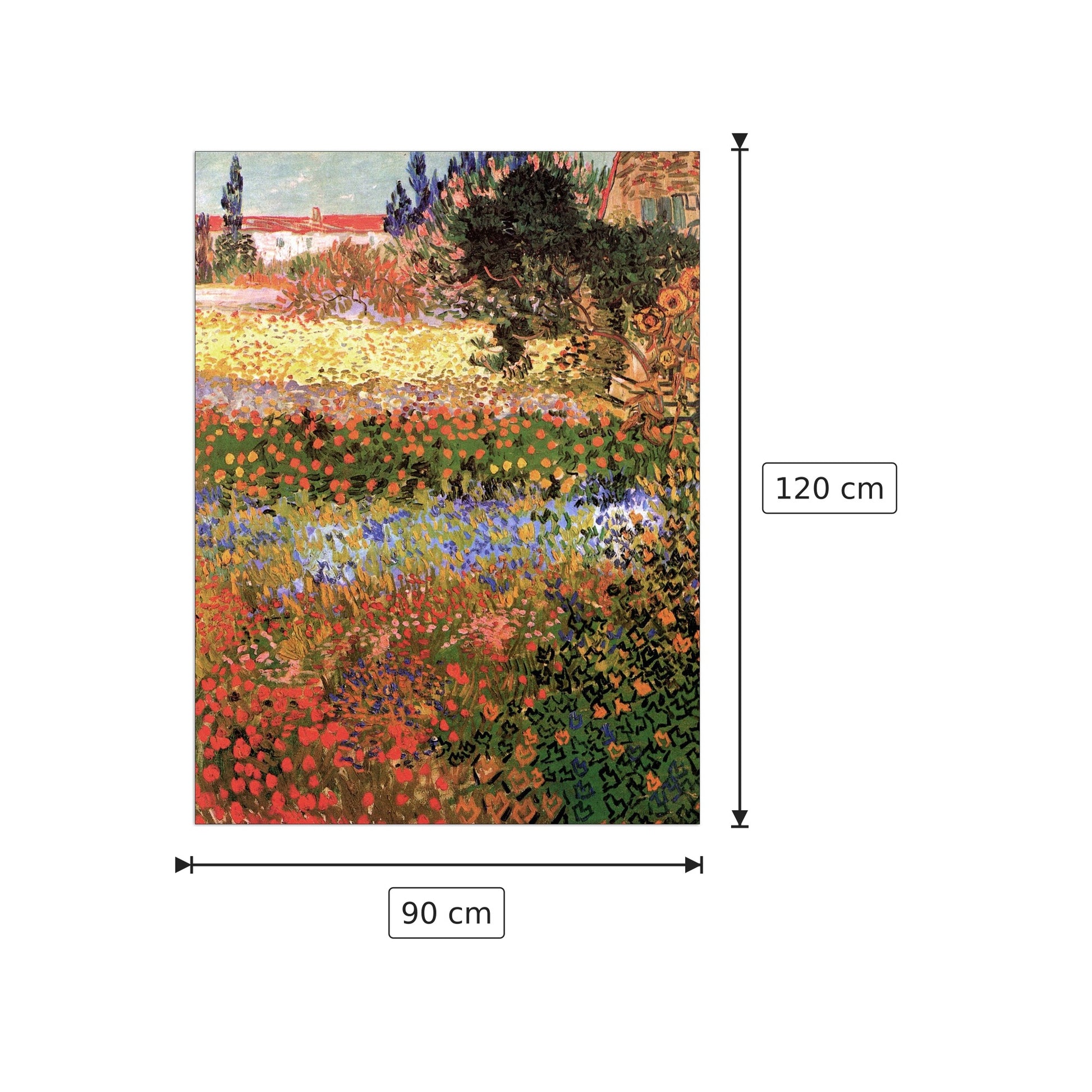 Flowering Garden - Van Gogh Vincent - cm 90x120 - Pannello in MDF