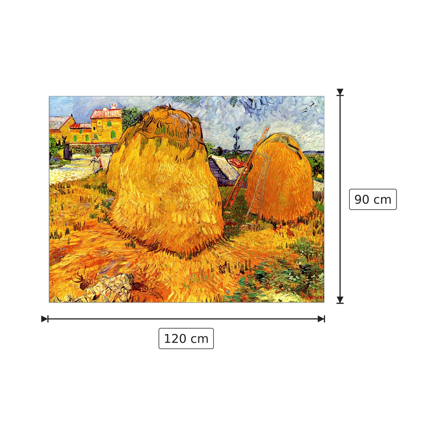 Haystacks in Provence II - Van Gogh Vincent - cm 120x90 - Pannello in MDF