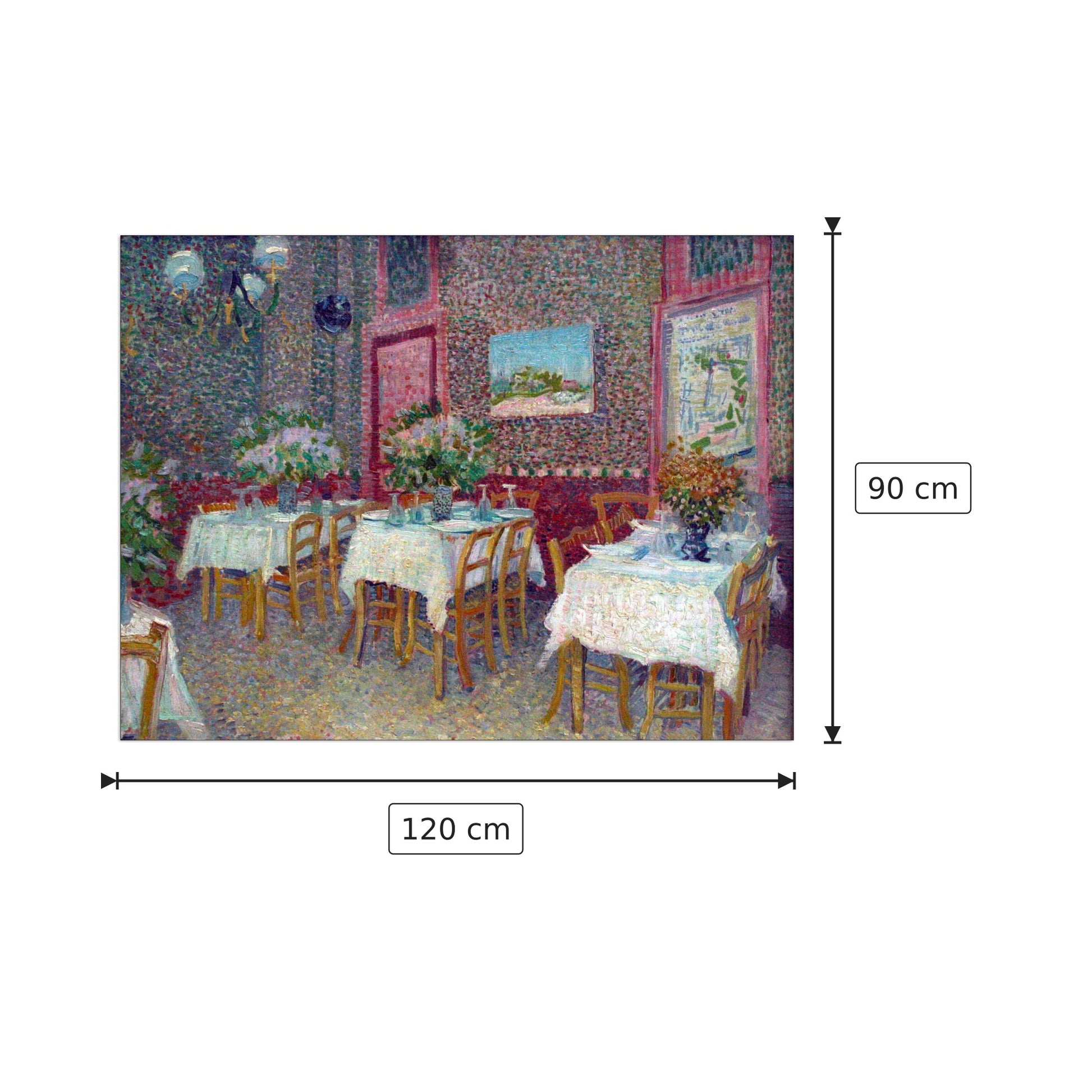 Interior of a Restaurant - Van Gogh Vincent - cm 120x90 - Pannello in MDF
