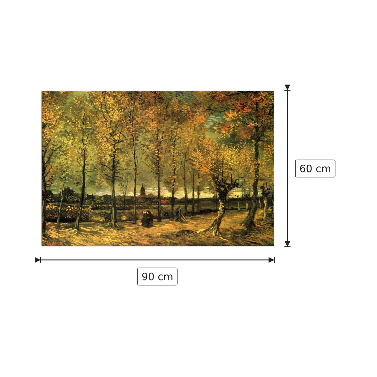 Lane with Poplars - Van Gogh Vincent - cm 90x60 - Pannello in MDF