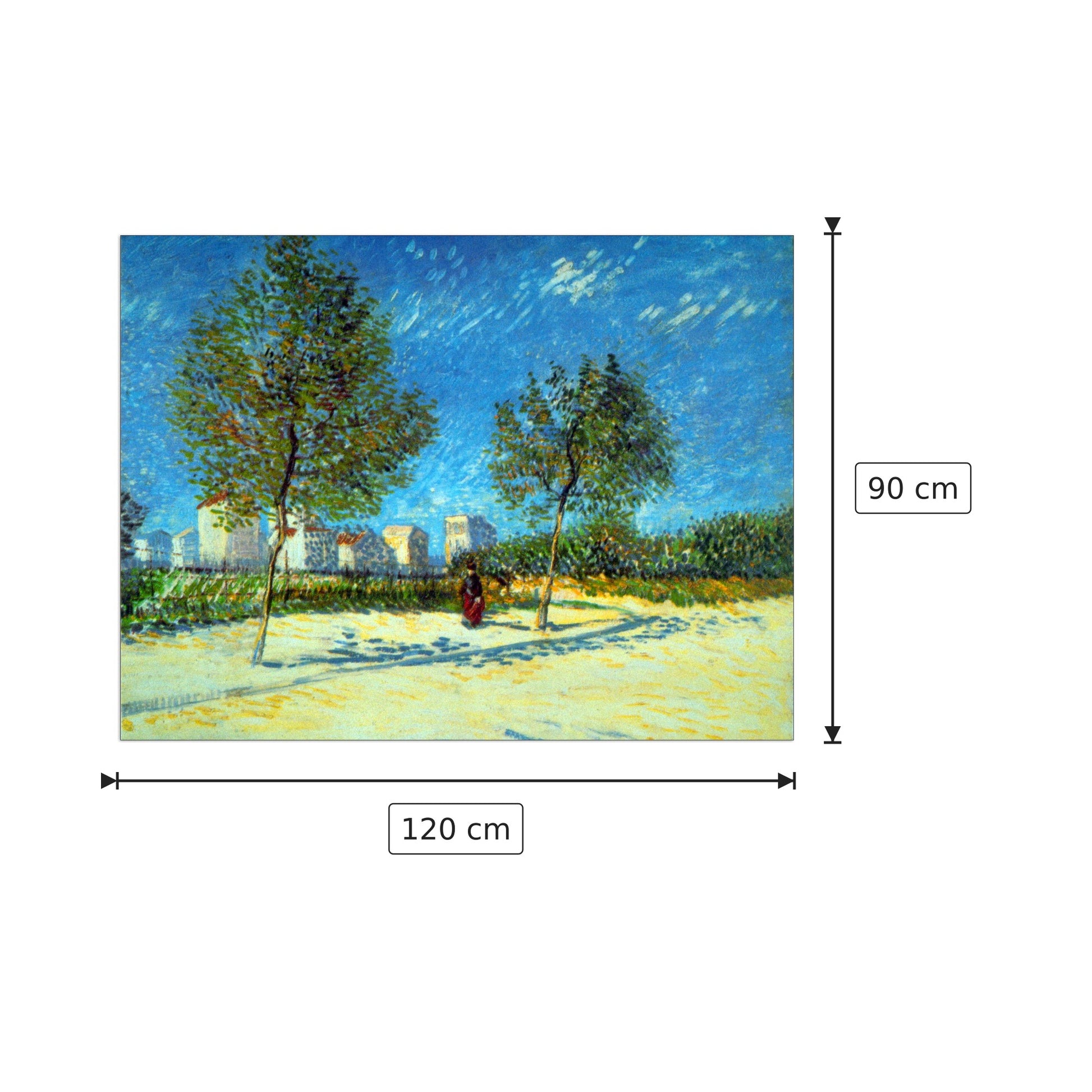 Outskirts - Van Gogh Vincent - cm 120x90 - Pannello in MDF