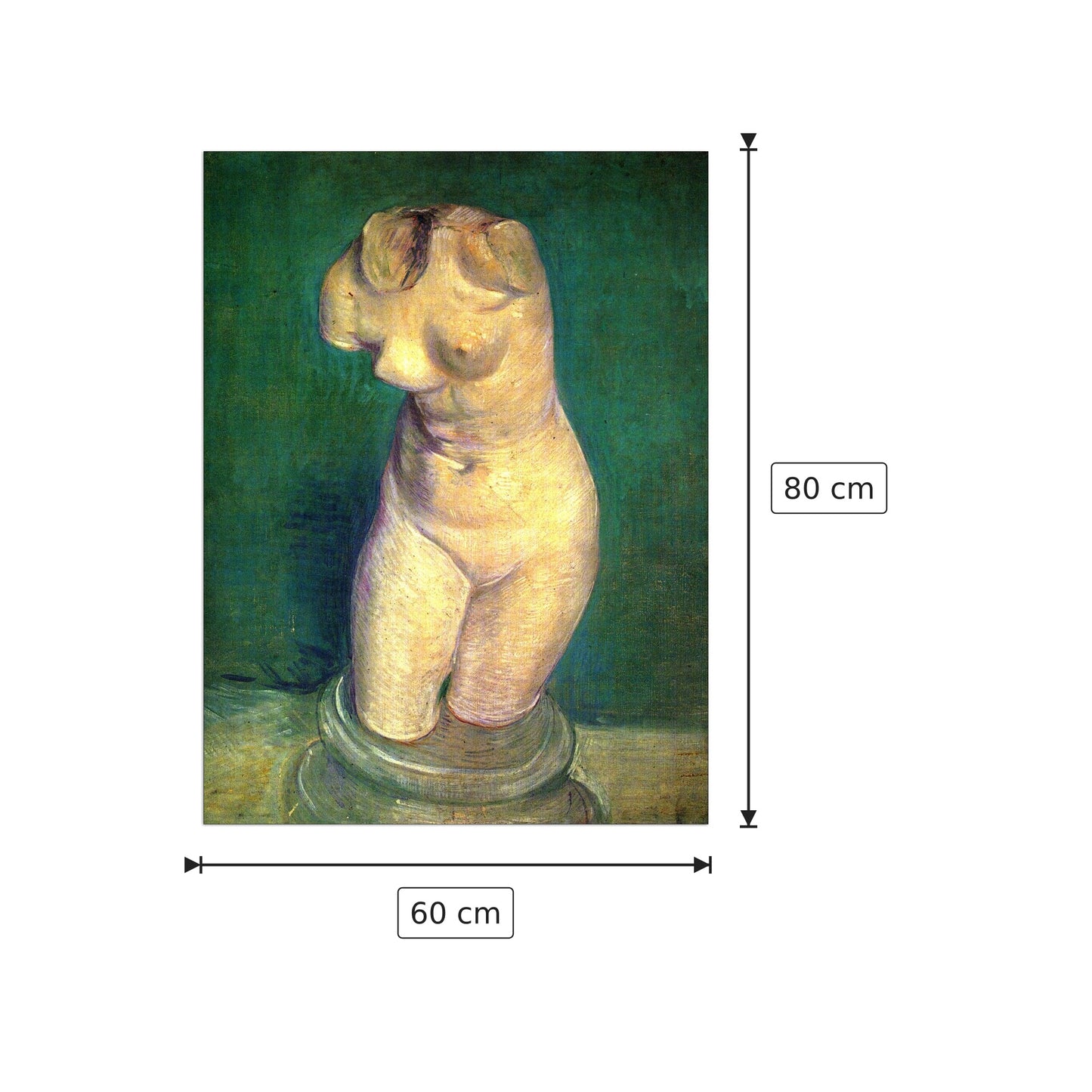Plaster Statuette of a Female Torso - Van Gogh Vincent - cm 60x80 - Pannello in MDF