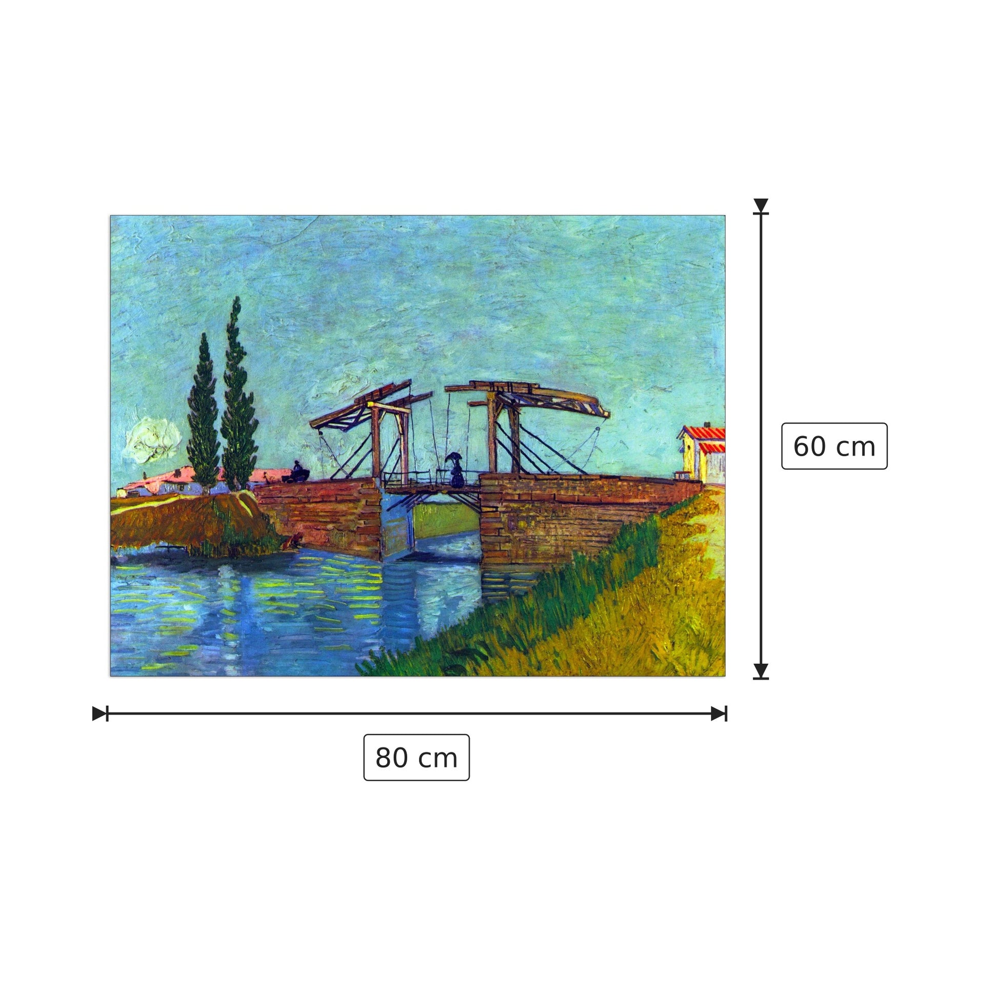 The Anglois Bridge at Arles (The drawbridge) - Van Gogh Vincent - cm 80x60 - Pannello in MDF