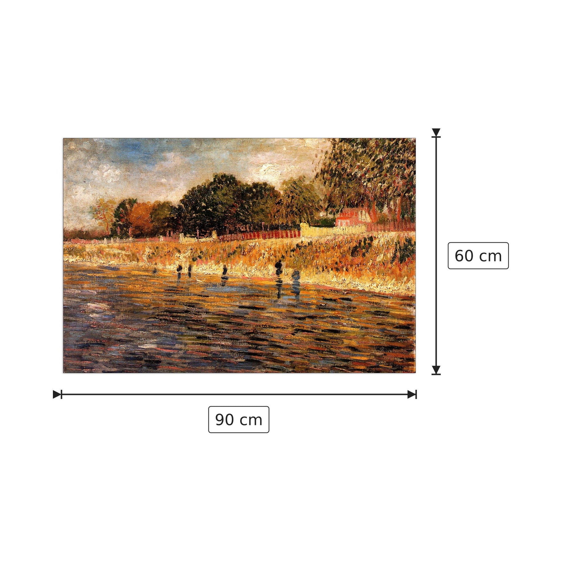 The Banks of the Seine - Van Gogh Vincent - cm 90x60 - Pannello in MDF