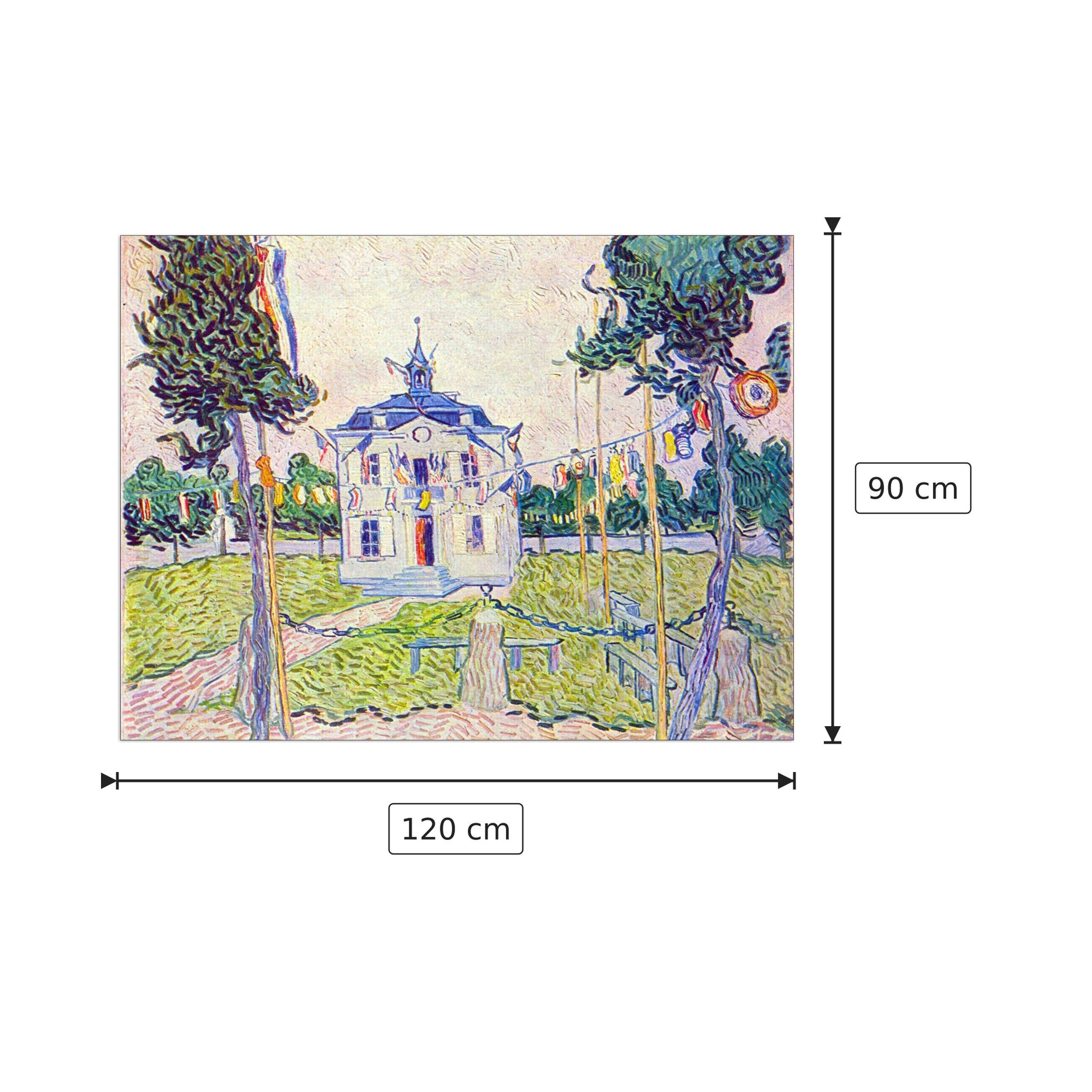 The community house in Auvers - Van Gogh Vincent - cm 120x90 - Pannello in MDF
