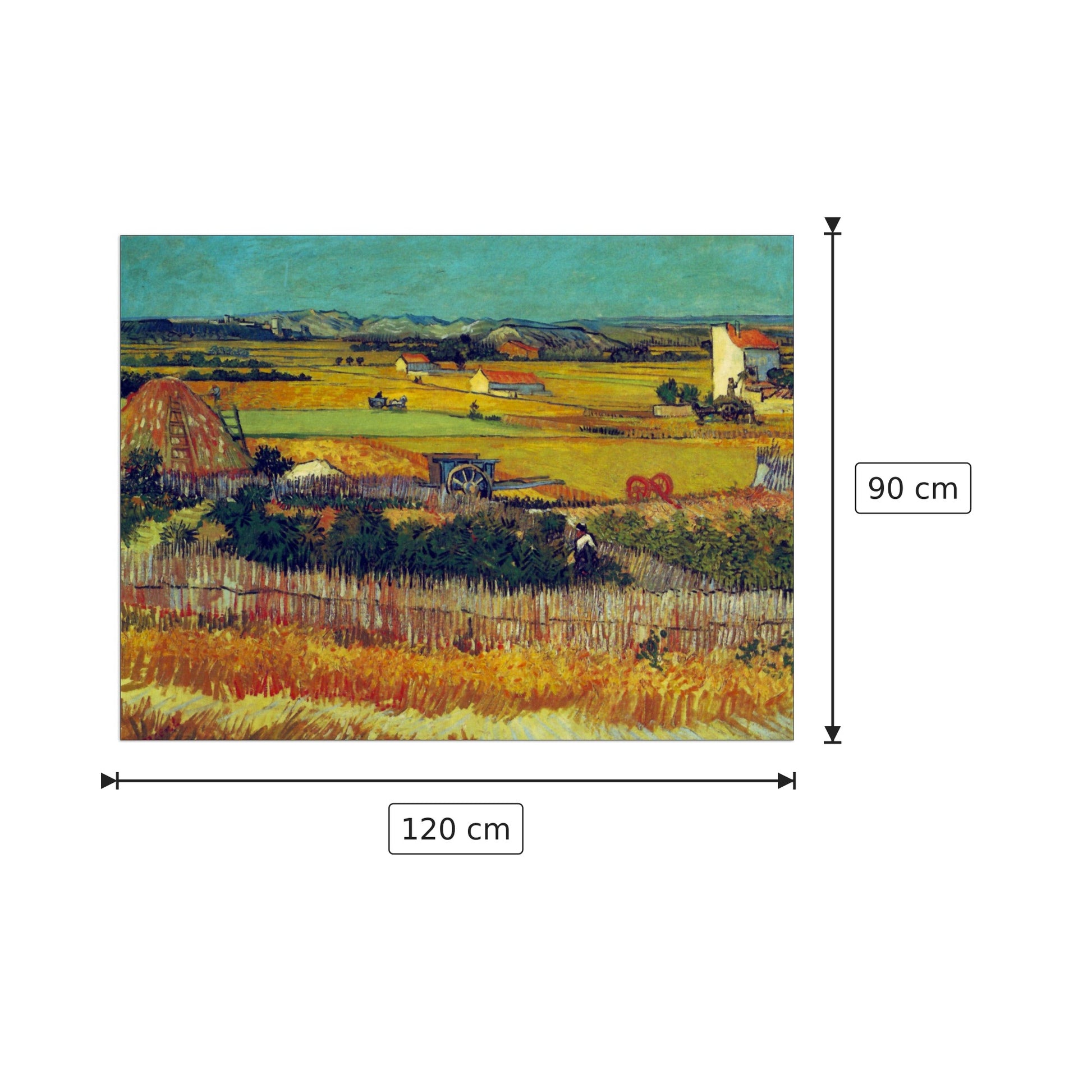 The Harvest, Arles - Van Gogh Vincent - cm 120x90 - Pannello in MDF