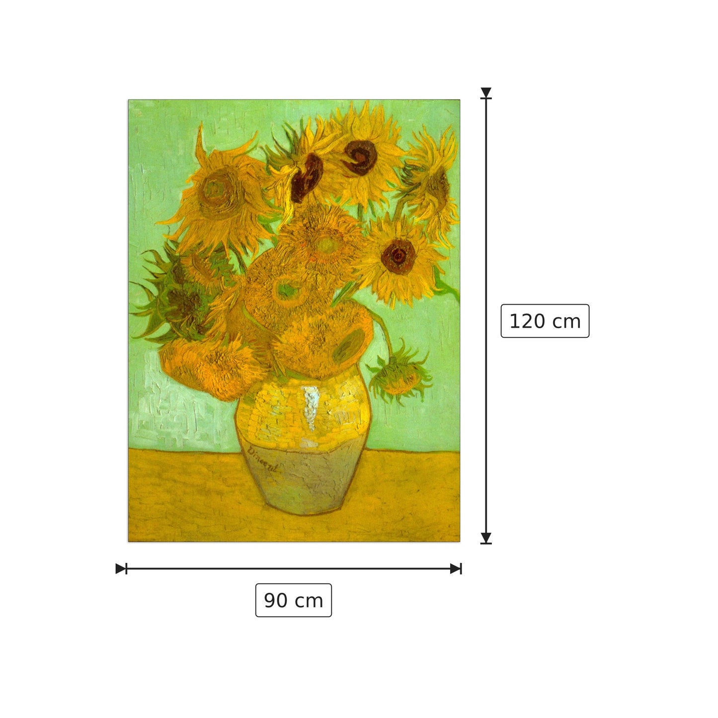 Twelve Sunflowers - Van Gogh Vincent - cm 90x120 - Pannello in MDF