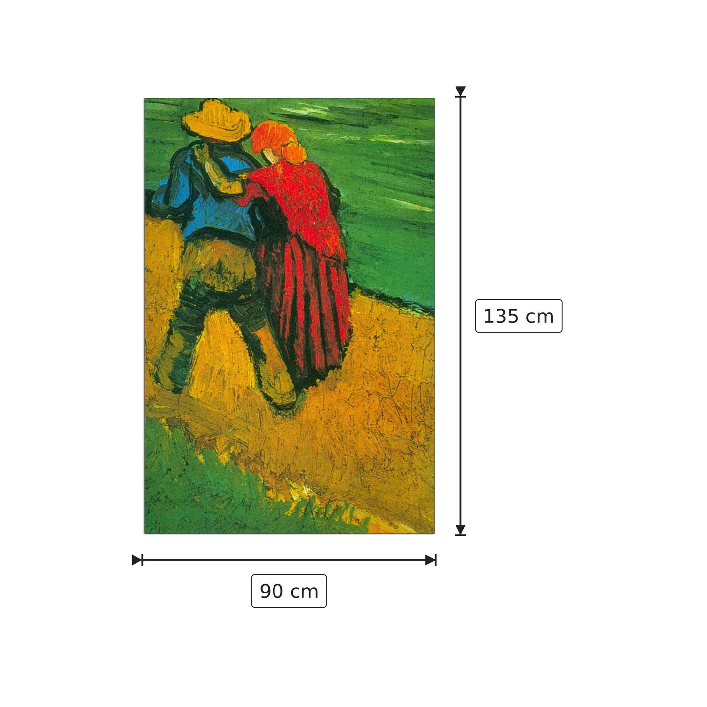 Two Lovers - Van Gogh Vincent - cm 90x135 - Pannello in MDF