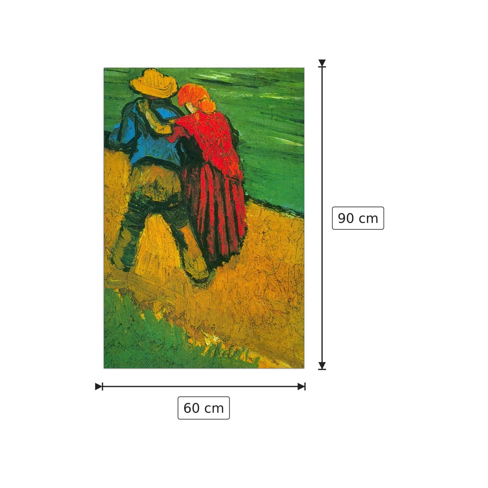 Two Lovers - Van Gogh Vincent - cm 60x90 - Pannello in MDF