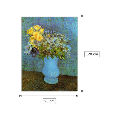 Vase with Lilacs Daisies and Anemones - Van Gogh Vincent - cm 90x120 - Pannello in MDF