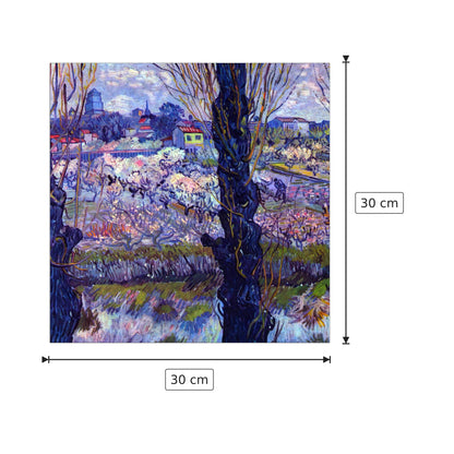 View of Arles - Van Gogh Vincent - cm 30x30 - Pannello in MDF