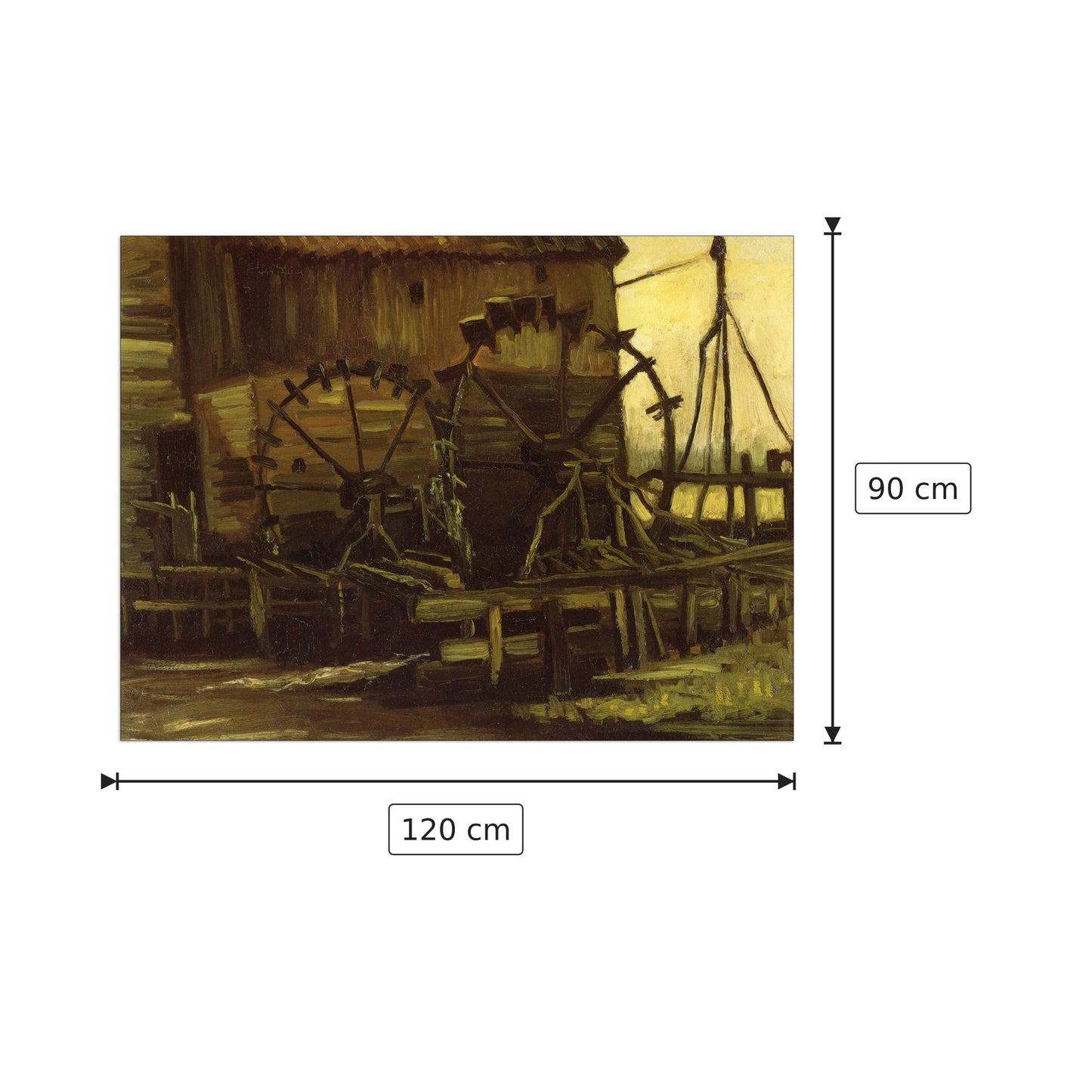 Waterwheels - Van Gogh Vincent - cm 120x90 - Pannello in MDF