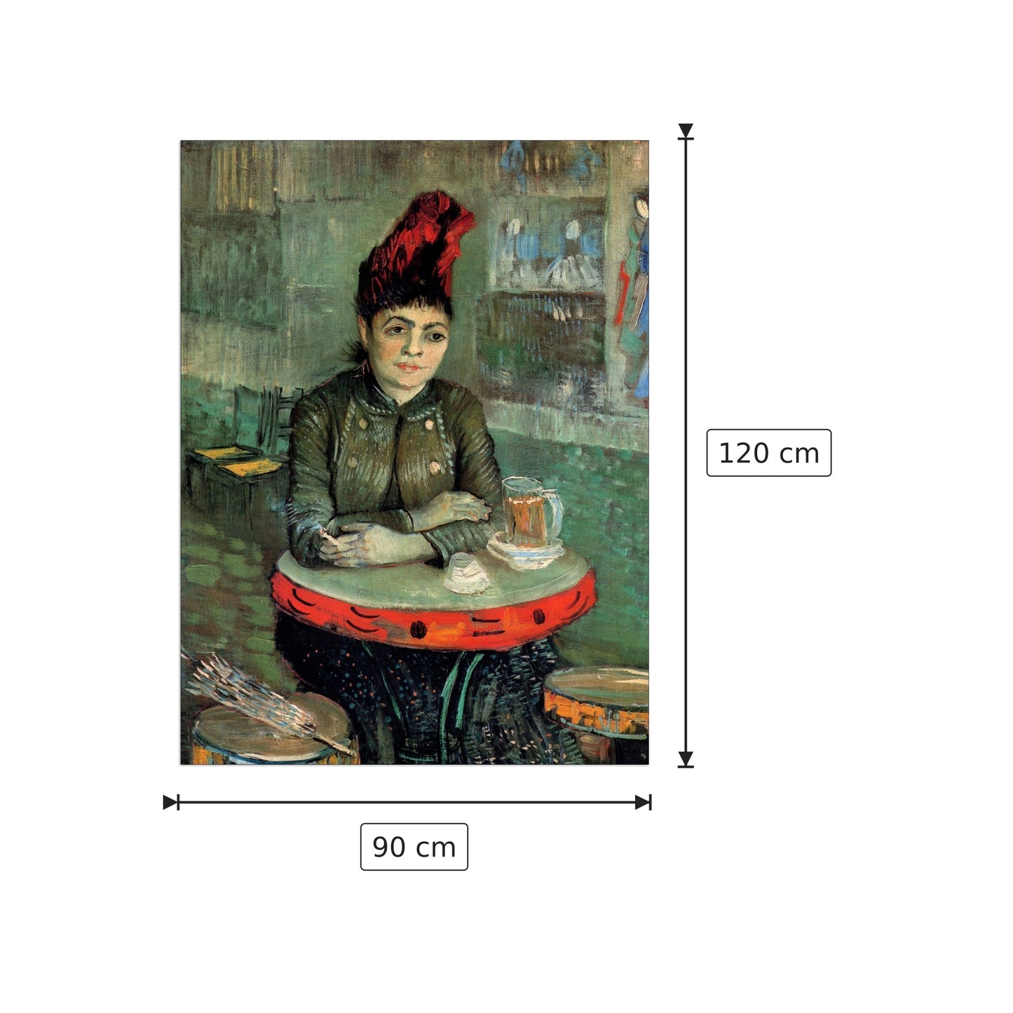 Agostina Segatori in the CafeÌ du Tambourin - Van Gogh Vincent - cm 90x120 - Pannello in MDF