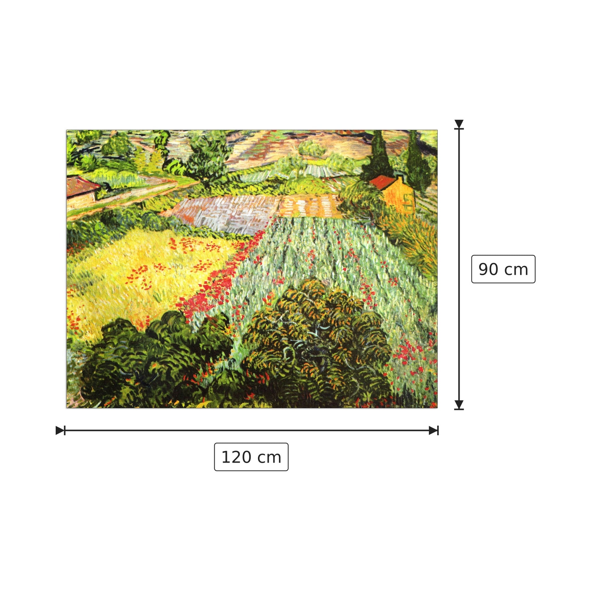 Blooming Field - Van Gogh Vincent - cm 120x90 - Pannello in MDF