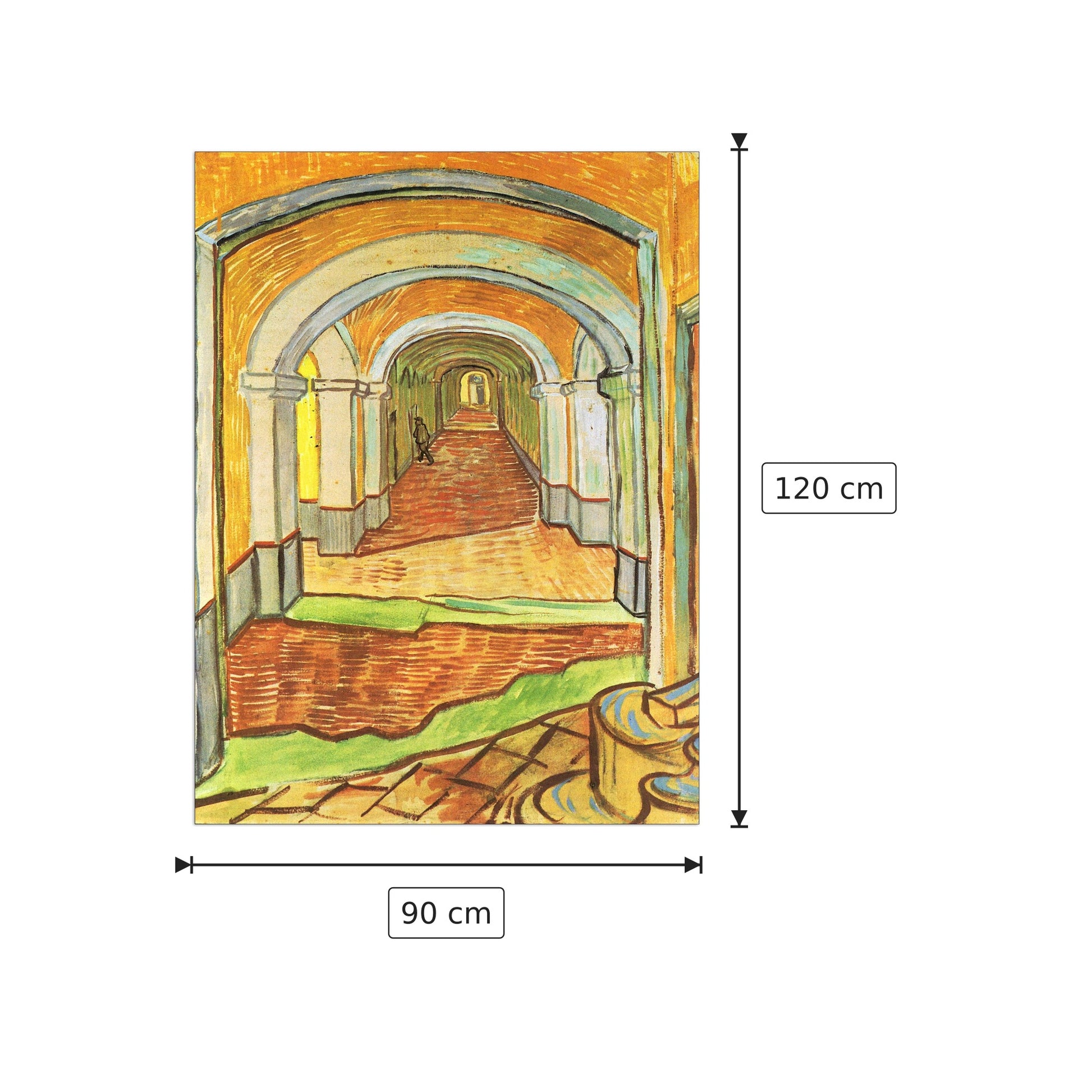 Corridor in Saint-Paul Hospital - Van Gogh Vincent - cm 90x120 - Pannello in MDF