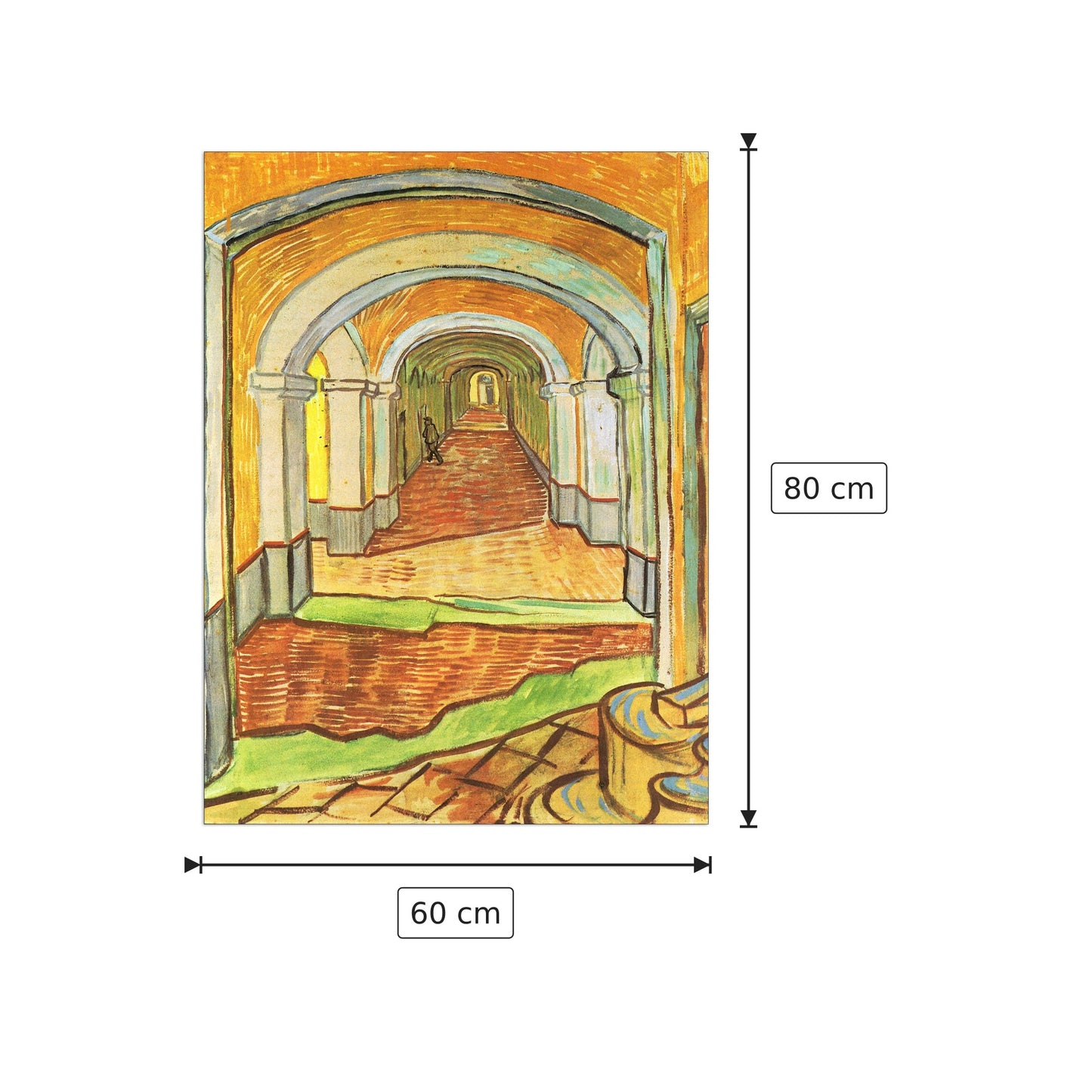 Corridor in Saint-Paul Hospital - Van Gogh Vincent - cm 60x80 - Pannello in MDF