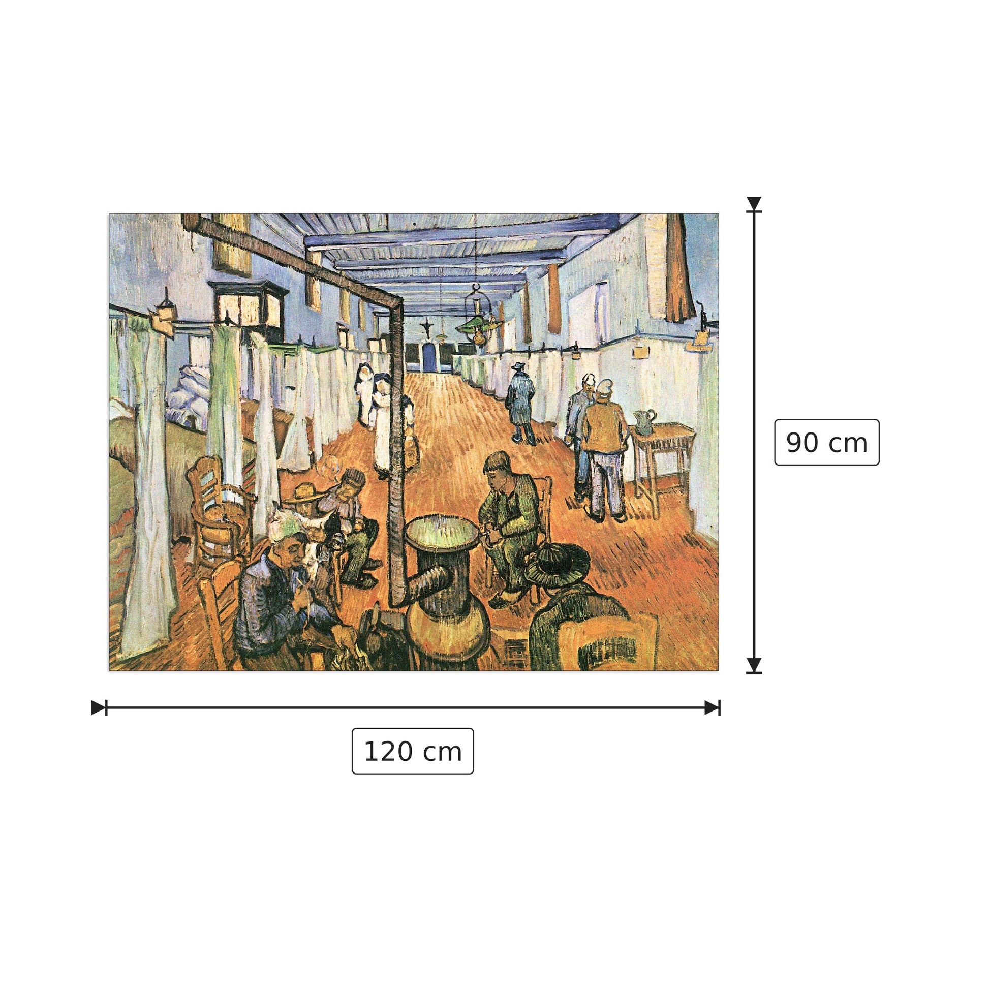 Dormitory in the Hospital in Arles - Van Gogh Vincent - cm 120x90 - Pannello in MDF