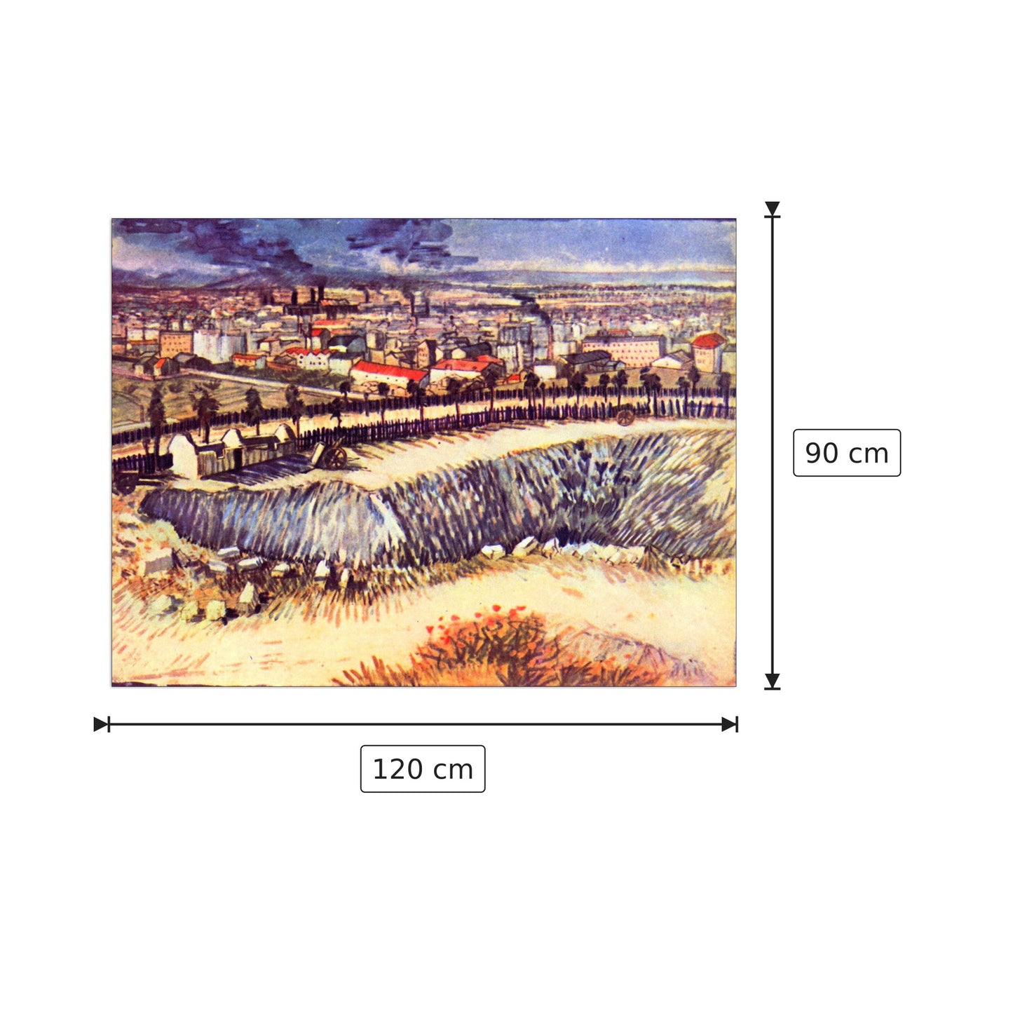 Factory - Van Gogh Vincent - cm 120x90 - Pannello in MDF