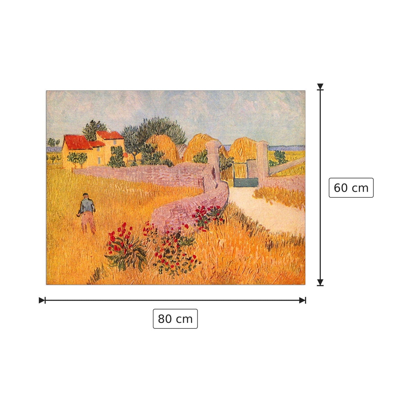 Farmhouse in Provence - Van Gogh Vincent - cm 80x60 - Pannello in MDF