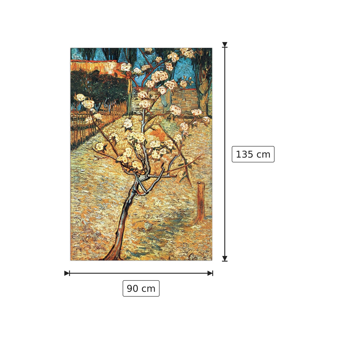 Flowering pear - Van Gogh Vincent - cm 90x135 - Pannello in MDF