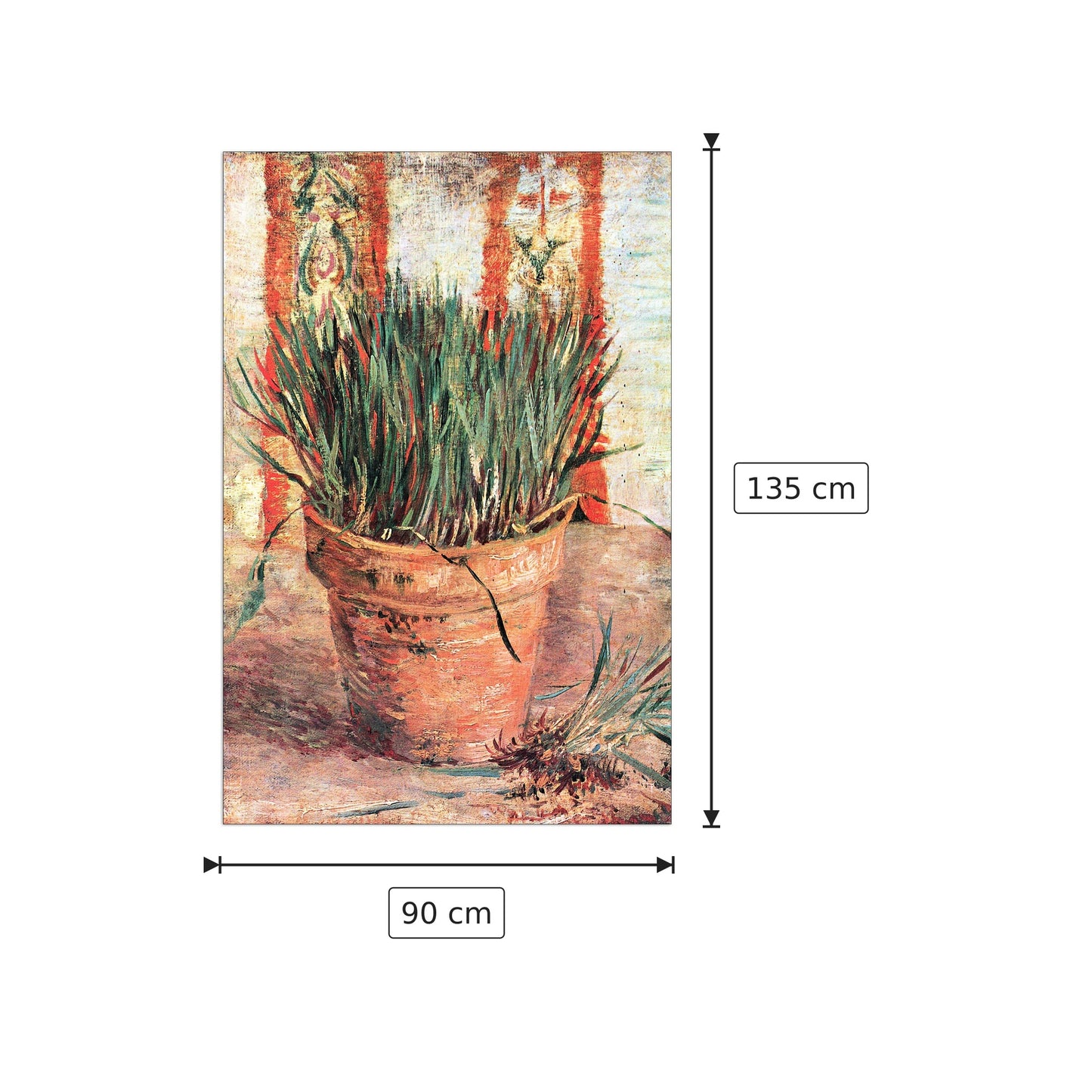Flowerpot with Chives - Van Gogh Vincent - cm 90x135 - Pannello in MDF