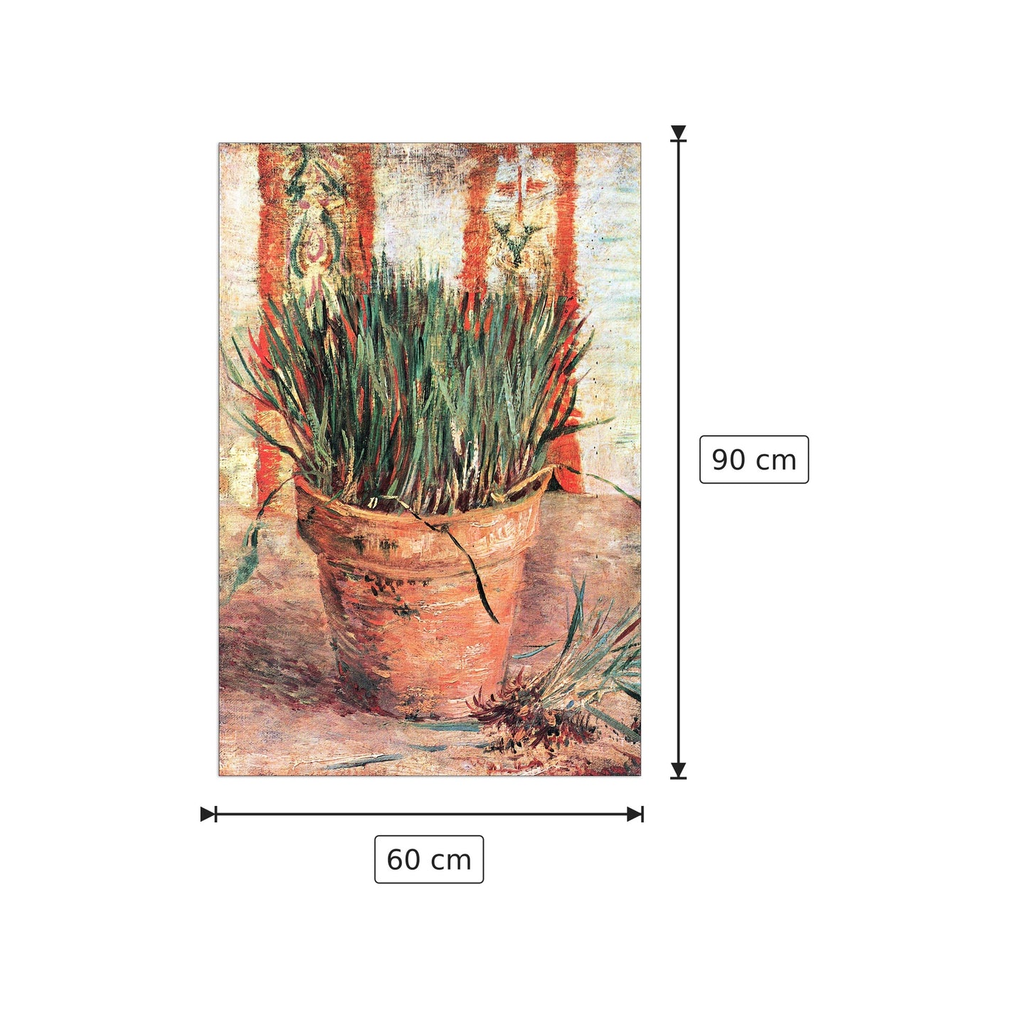 Flowerpot with Chives - Van Gogh Vincent - cm 60x90 - Pannello in MDF