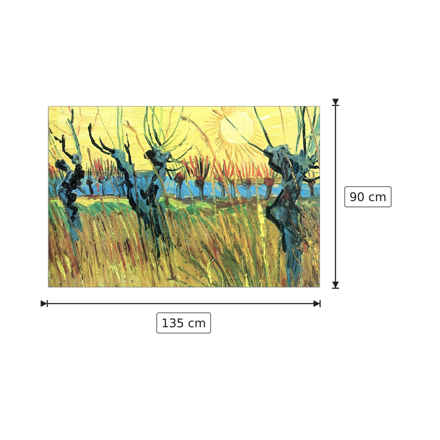 Grazing at sunset - Van Gogh Vincent - cm 135x90 - Pannello in MDF