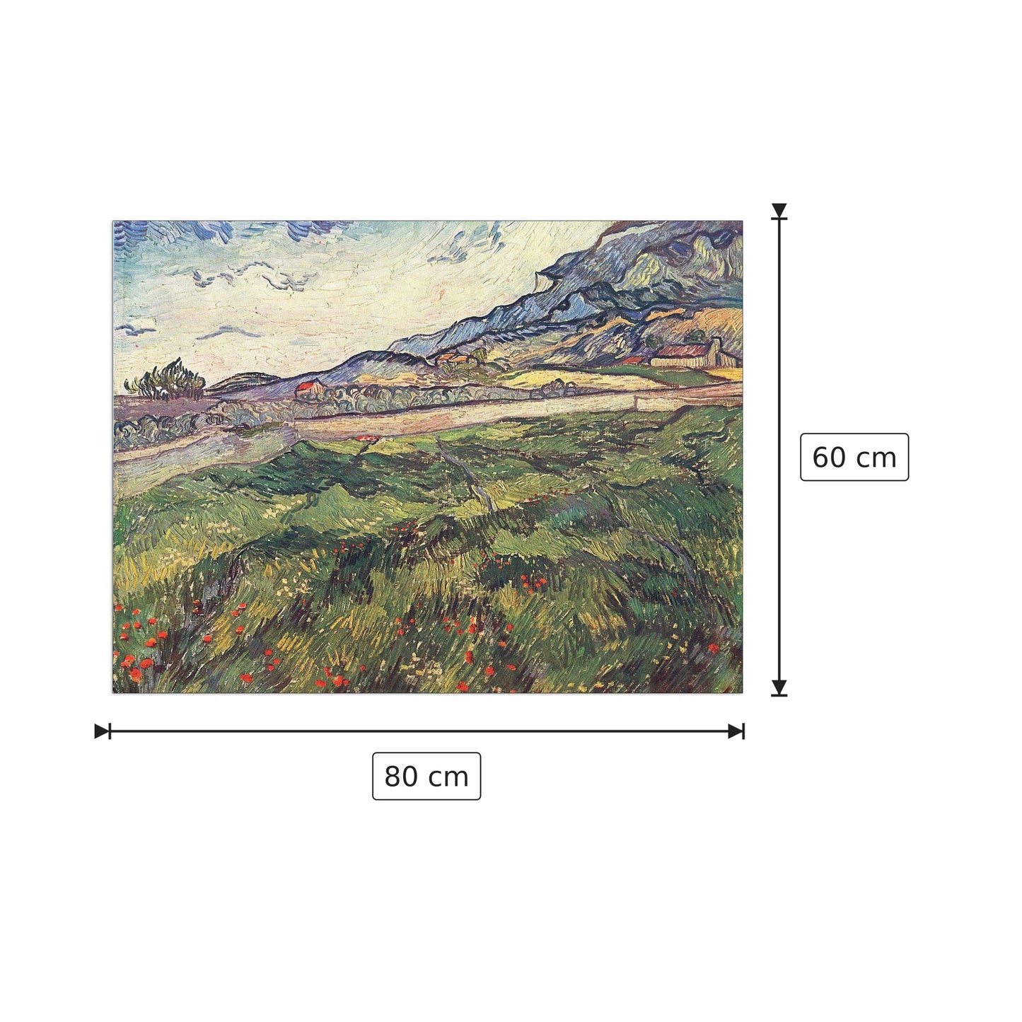 Green wheat field - Van Gogh Vincent - cm 80x60 - Pannello in MDF
