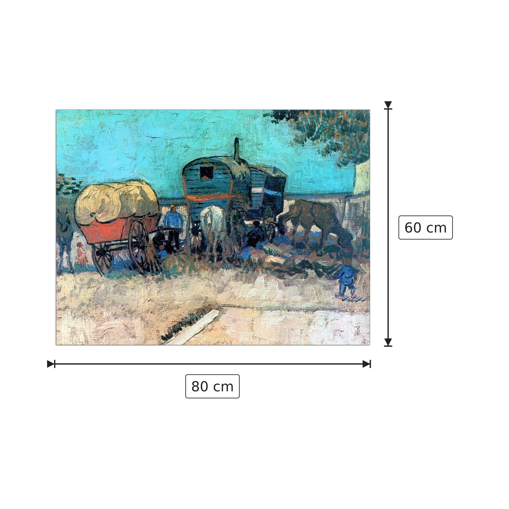 Gypsy camp with horse carriage - Van Gogh Vincent - cm 80x60 - Pannello in MDF