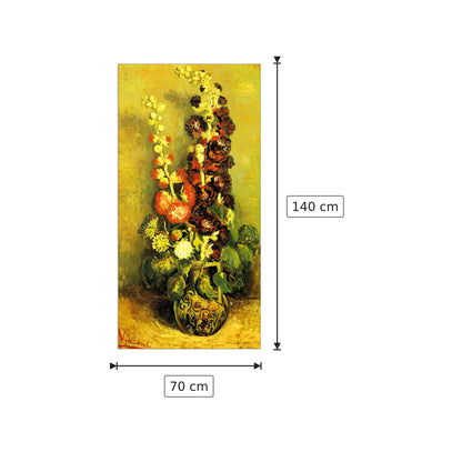 Hollyhocks - Van Gogh Vincent - cm 70x140 - Pannello in MDF