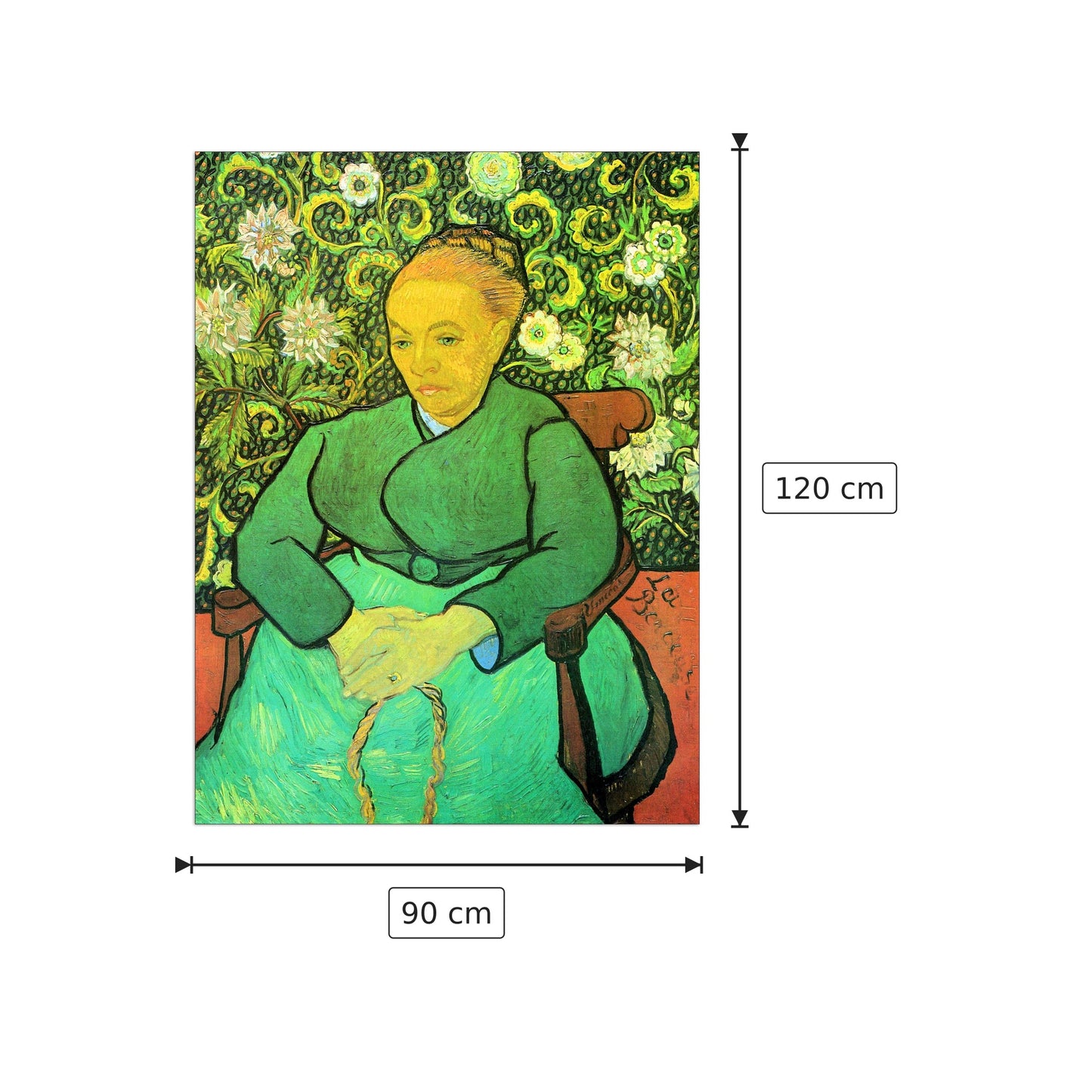 La Berceuse (Augustine Roulin) - Van Gogh Vincent - cm 90x120 - Pannello in MDF