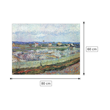 La Crau near Arles with blossoming peach trees - Van Gogh Vincent - cm 80x60 - Pannello in MDF