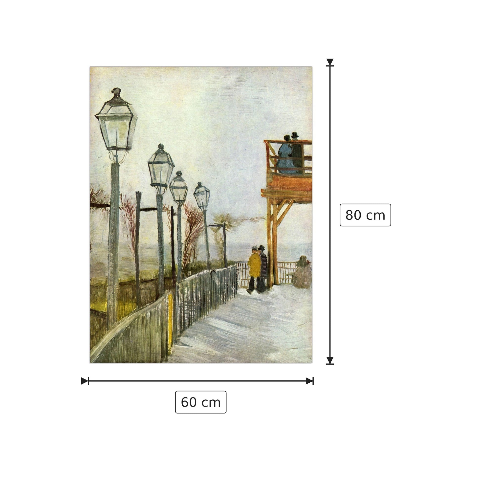 Montmartre in the upper Mill - Van Gogh Vincent - cm 60x80 - Pannello in MDF