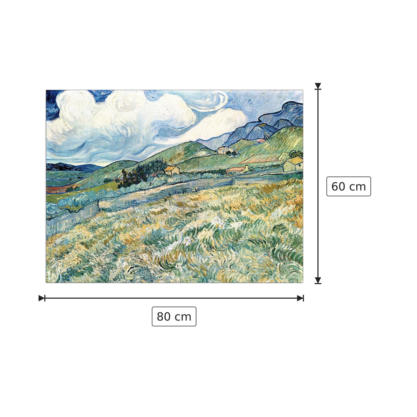 Mountain landscape behind the Hospital Saint-Paul - Van Gogh Vincent - cm 80x60 - Pannello in MDF