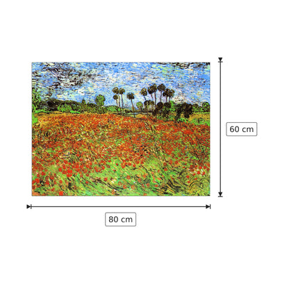 Poppy Fields - Van Gogh Vincent - cm 80x60 - Pannello in MDF