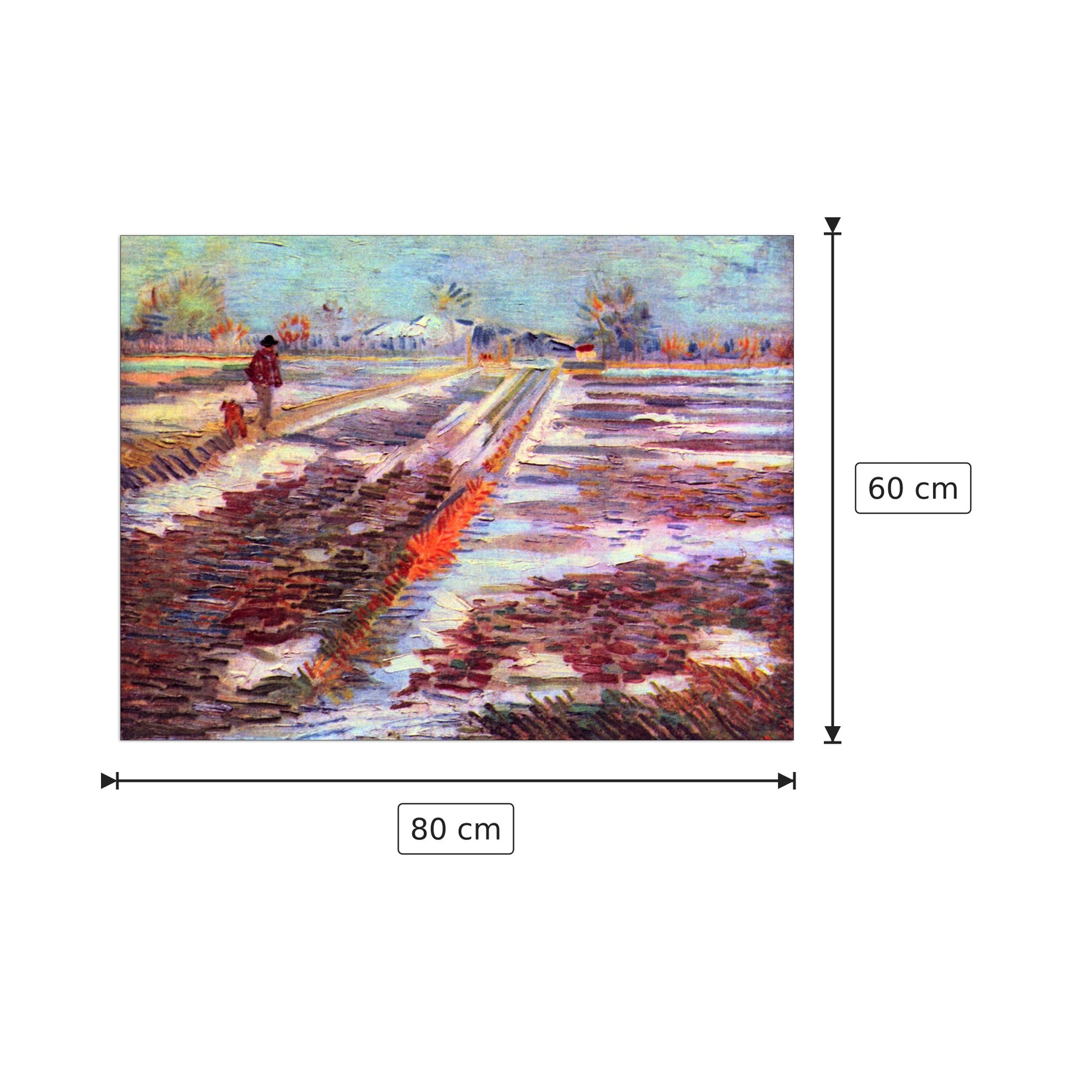 Snowy fields in Arles - Van Gogh Vincent - cm 80x60 - Pannello in MDF