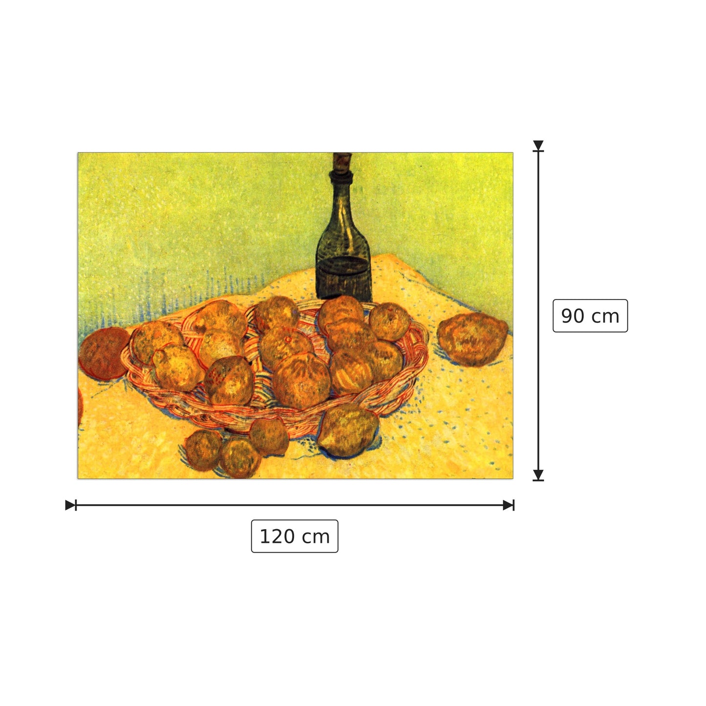 Still Life with Bottle, Lemons and Oranges - Van Gogh Vincent - cm 120x90 - Pannello in MDF