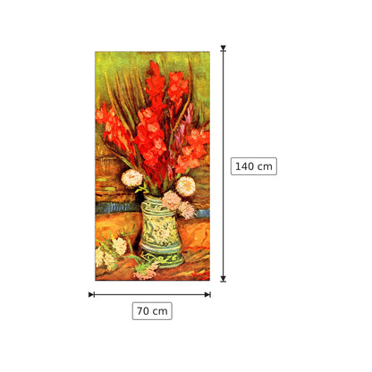 Still Life with red gladiolas - Van Gogh Vincent - cm 70x140 - Pannello in MDF