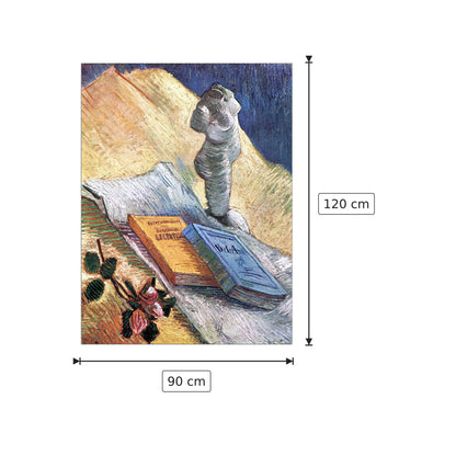 Still Life with torso, a rose and two novels - Van Gogh Vincent - cm 90x120 - Pannello in MDF