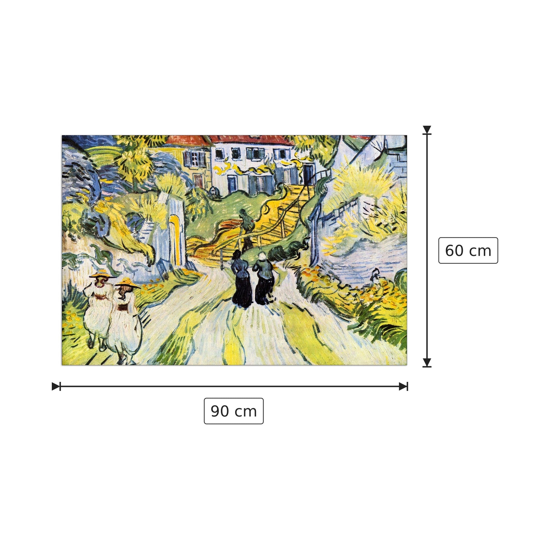 Street and road in Auver - Van Gogh Vincent - cm 90x60 - Pannello in MDF