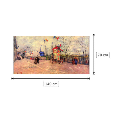 Street scene in the Montmartre, Le Moulin aÌ? Poivre - Van Gogh Vincent - cm 140x70 - Pannello in MDF