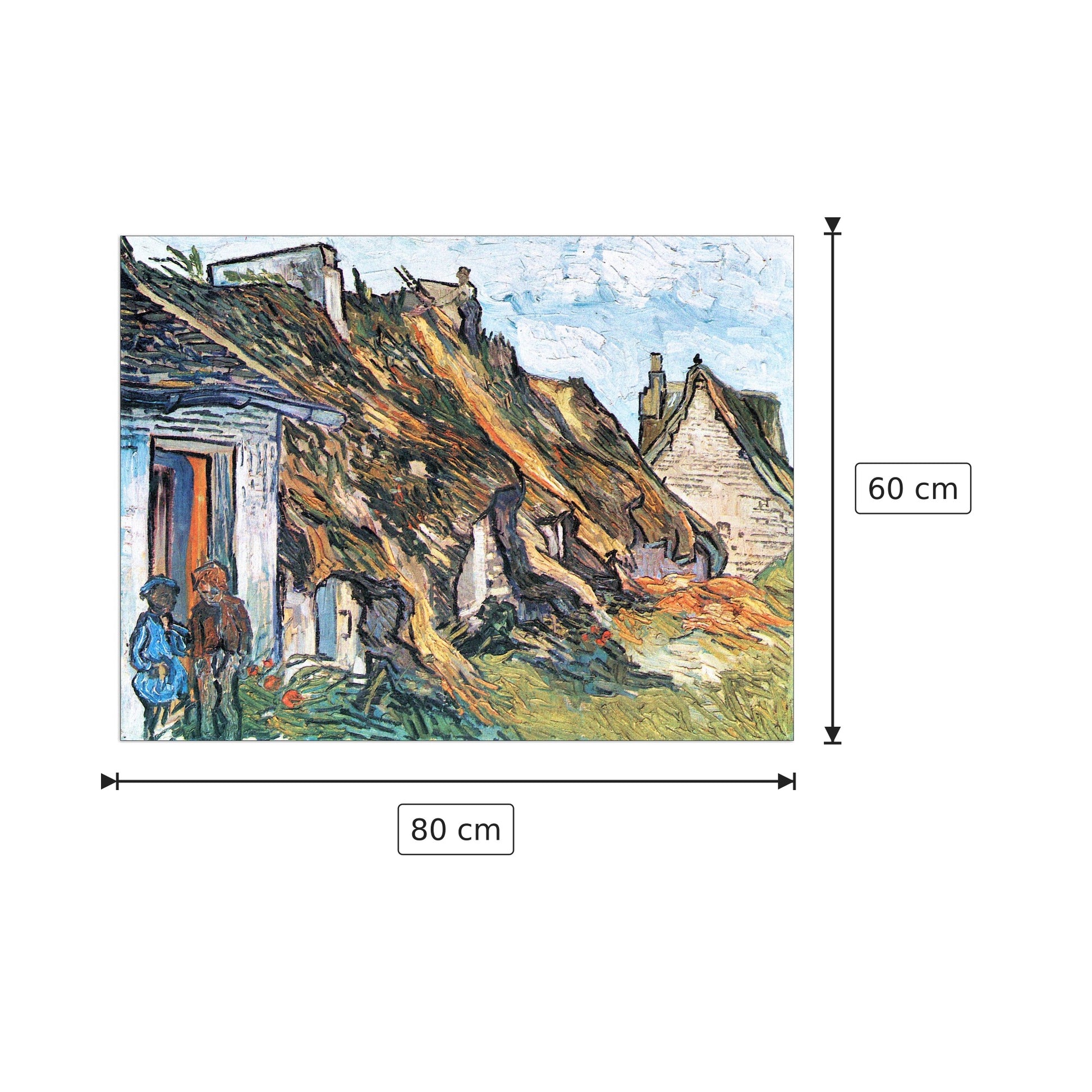 Thatched hut in Chaponval - Van Gogh Vincent - cm 80x60 - Pannello in MDF