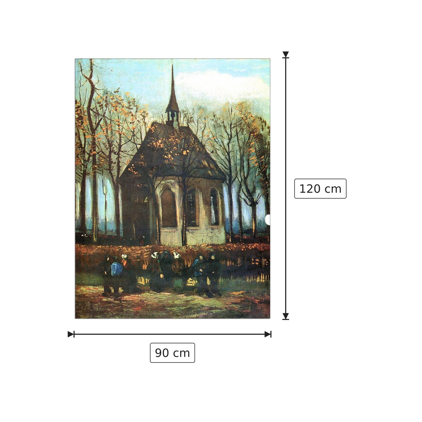 The Church of Nuenen - Van Gogh Vincent - cm 90x120 - Pannello in MDF