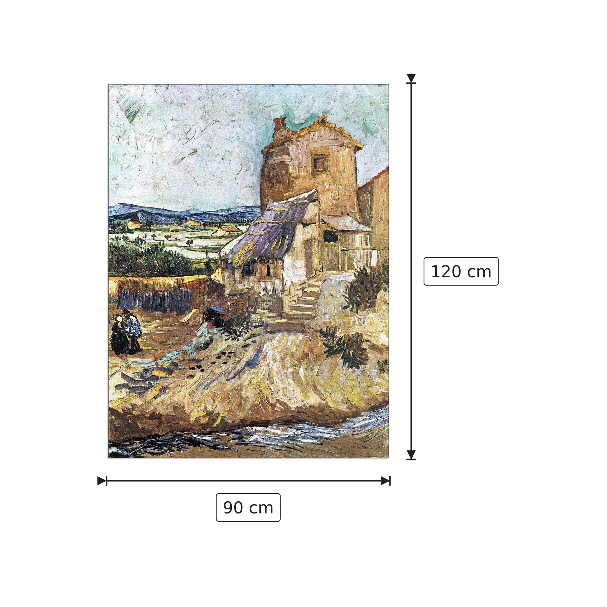 The old mill - Van Gogh Vincent - cm 90x120 - Pannello in MDF