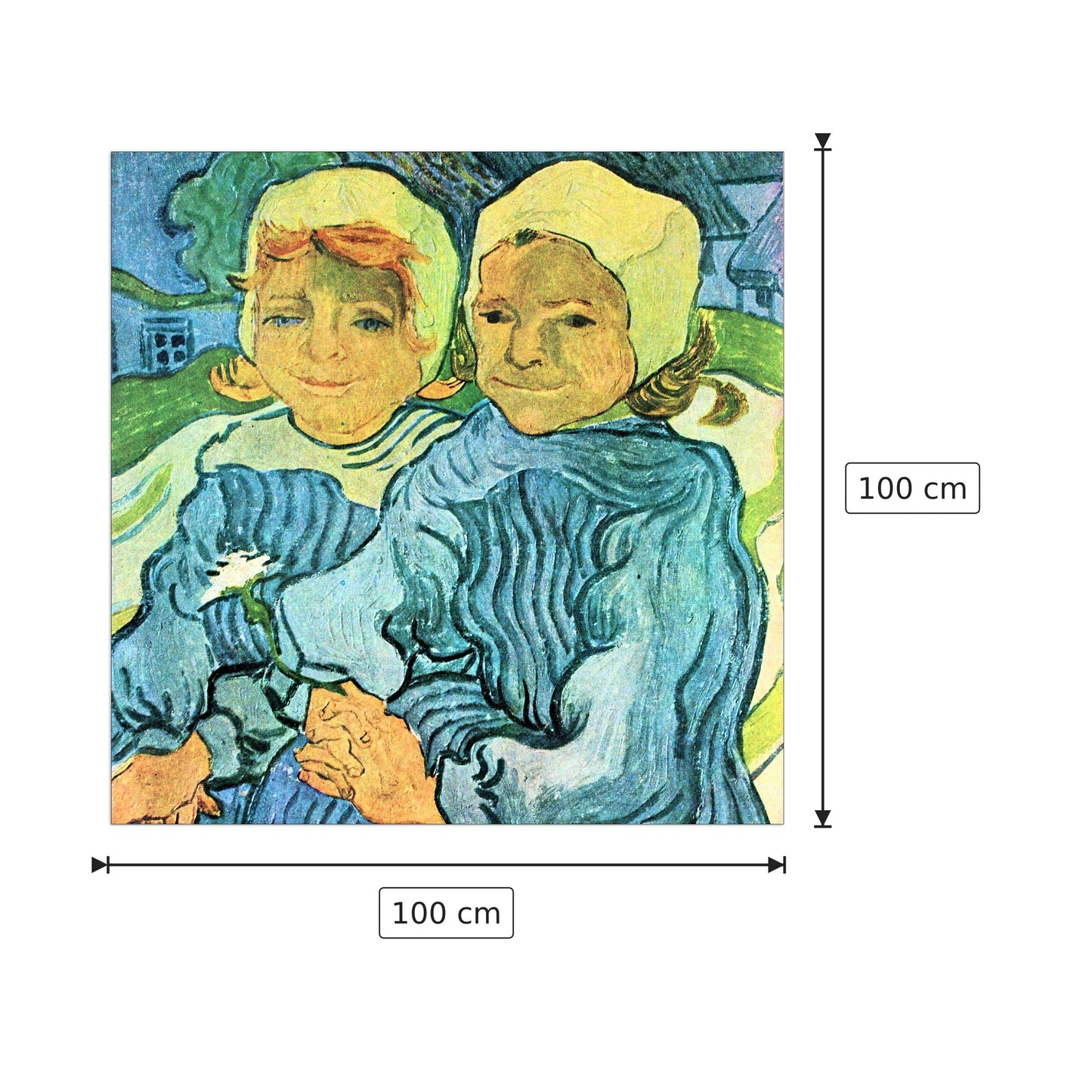 Two Children II - Van Gogh Vincent - cm 100x100 - Pannello in MDF